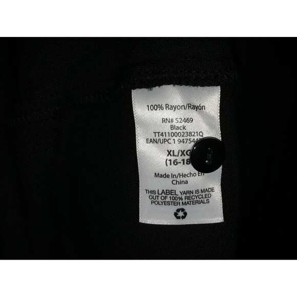 Time and Tru Women's Dress Size XL 3/4 Balloon Sleeve Midi Tiered Peasant Black - Picture 8 of 9